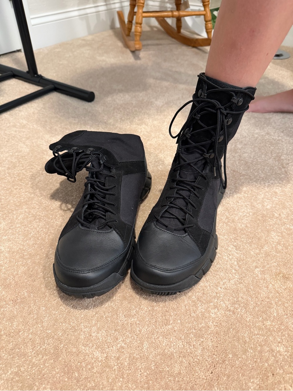 Oakley Men’s Black Lace-Up Tactical Boots